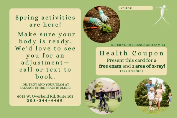Chiropractor Boise ID Spring into Health Coupon